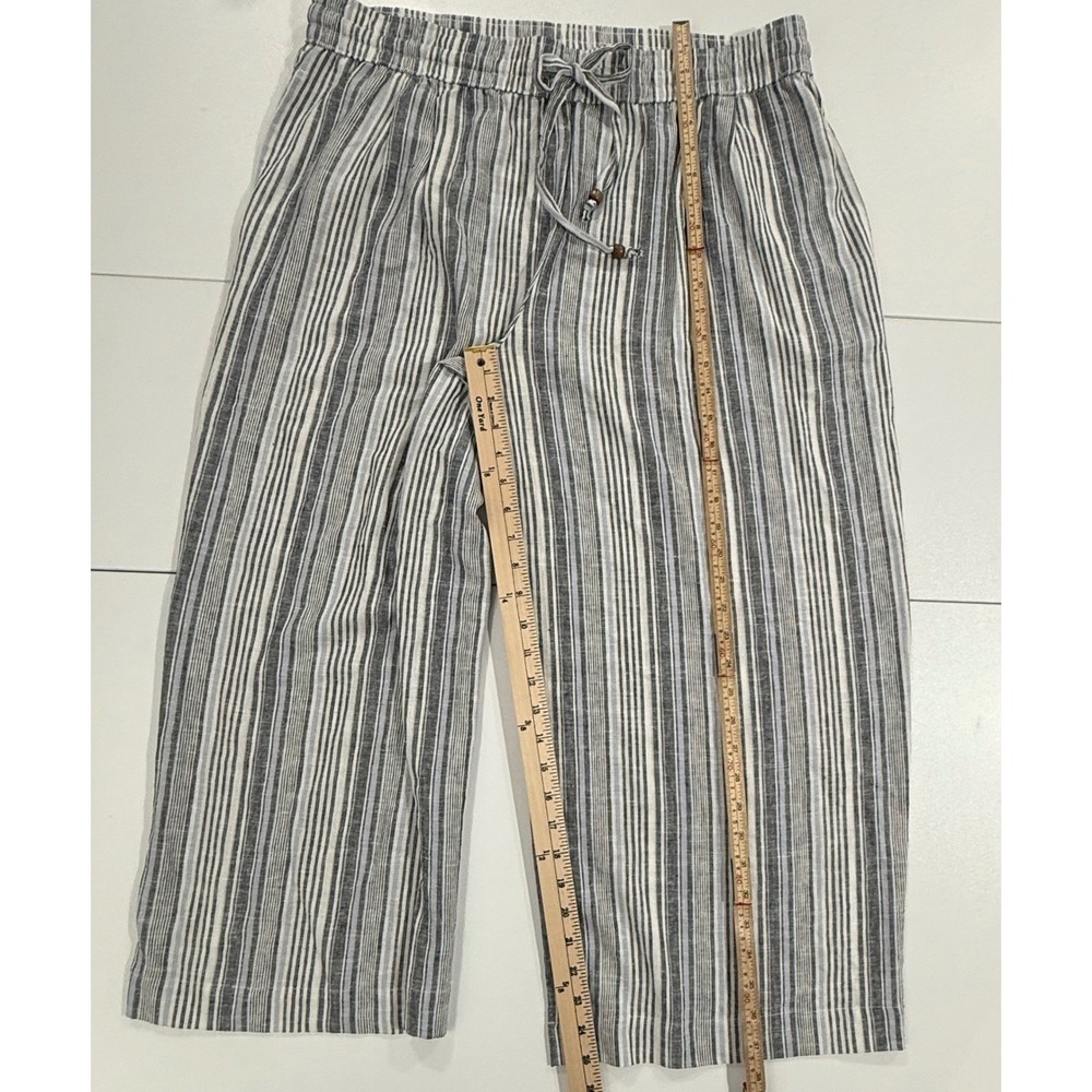 Land 'n Sea Women's Striped Cropped Pants Linen Blend Size XL 317 - Picture 8 of 9